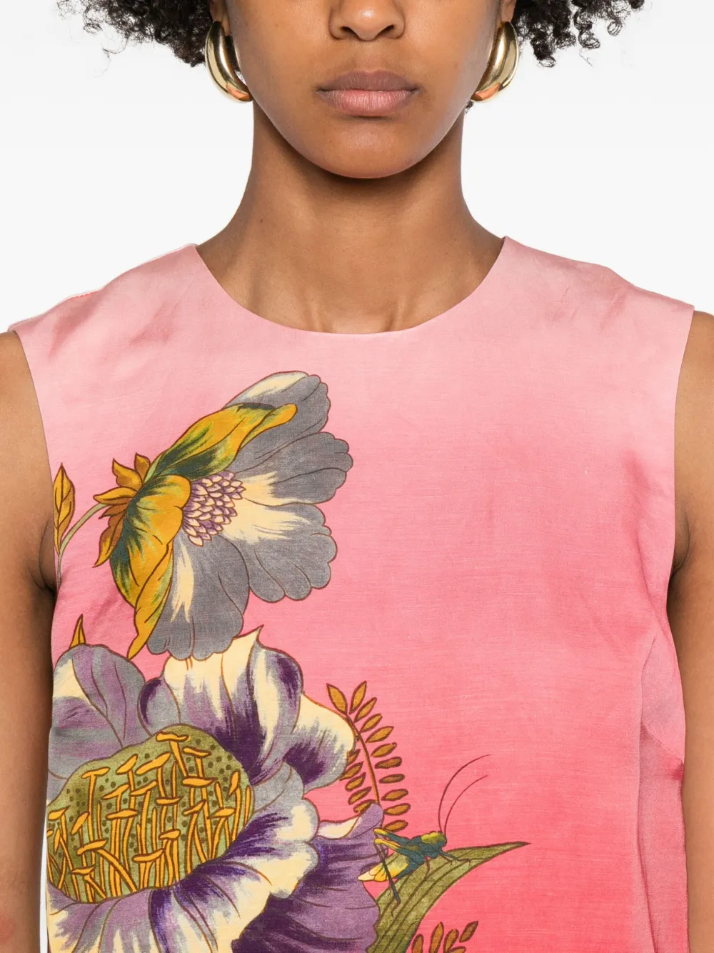 Alemais Inez Printed Linen-blend Mini Shift Dress In Red