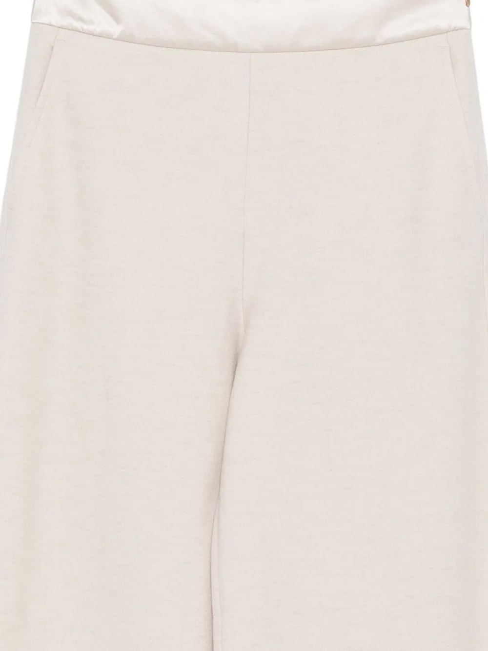Agnona Broek met satijnen tailleband Beige