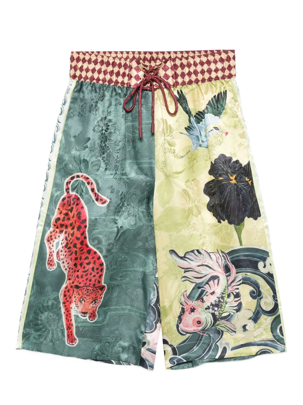 ALEMAIS Rochester animal-print drawstring shorts | Green | Image 1