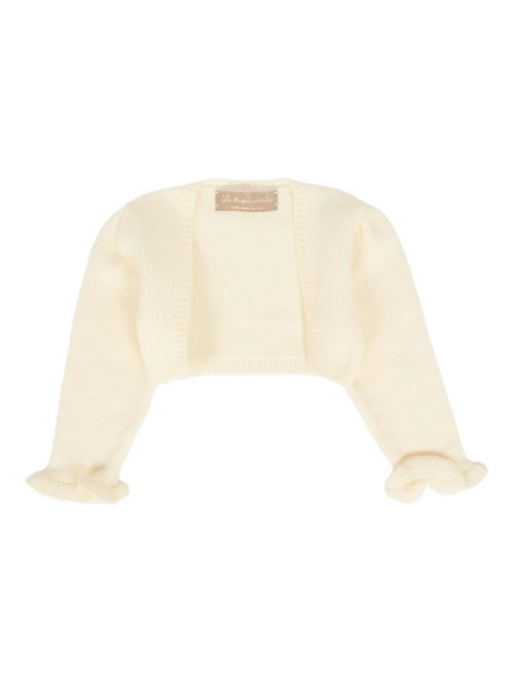 La Stupenderia Vest van merinowol met ruches Beige