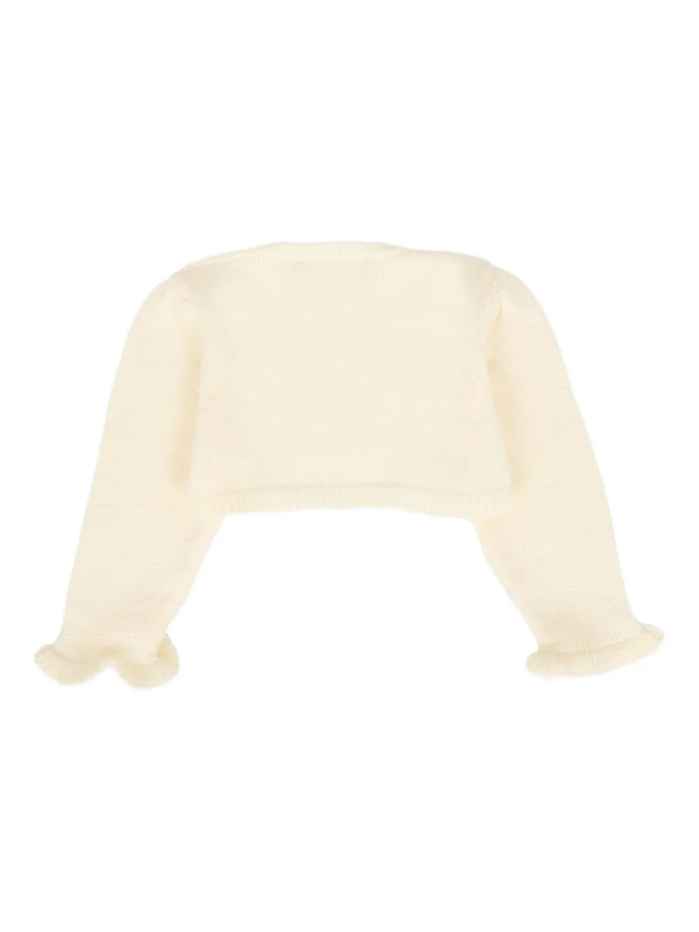 La Stupenderia Vest van merinowol met ruches Beige