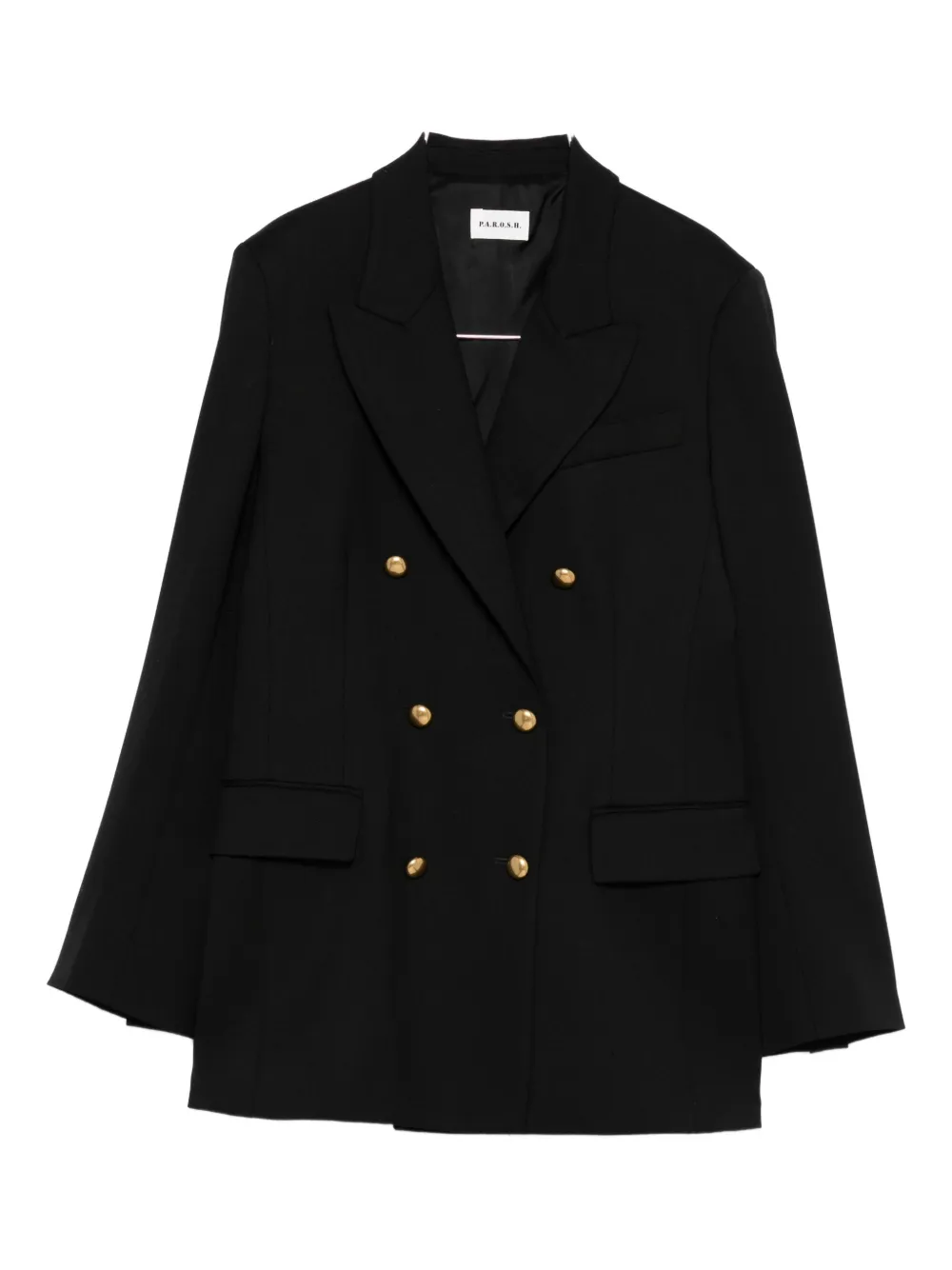 P.a.r.o.s.h Double-breasted Jacket In Black