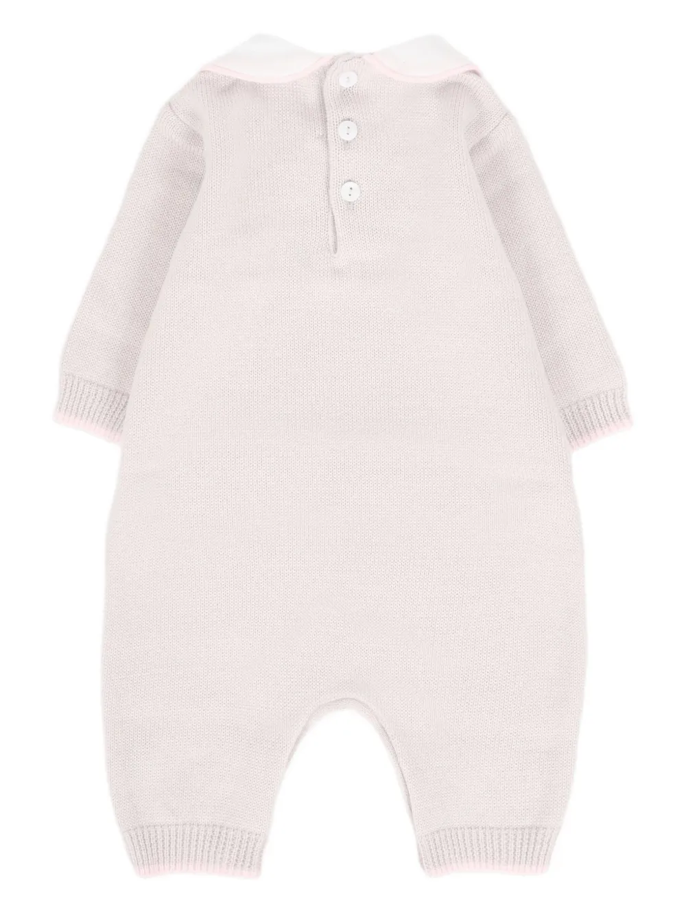 Little Bear Gebreide romper met Peter Pan-kraag Beige