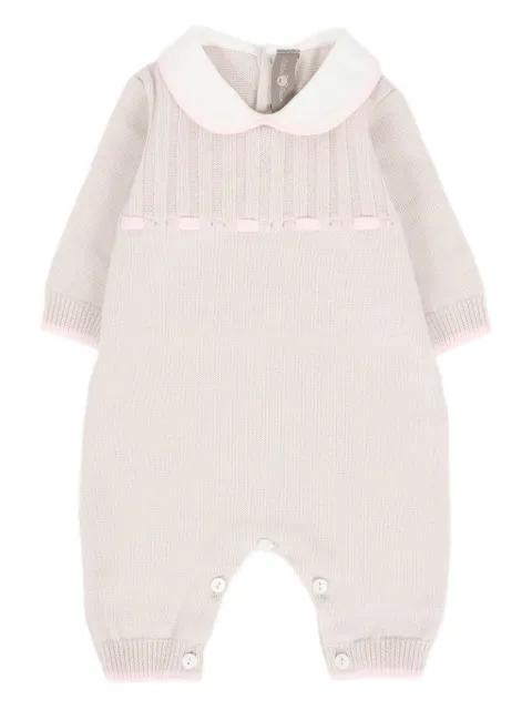 Little Bear Peter Pan-collar knitted romper