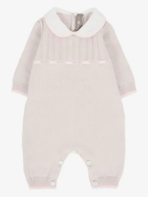 Little Bear Peter Pan-collar knitted romper