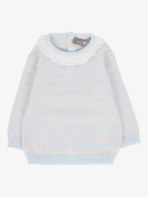 Little Bear ruffled striped sweater 