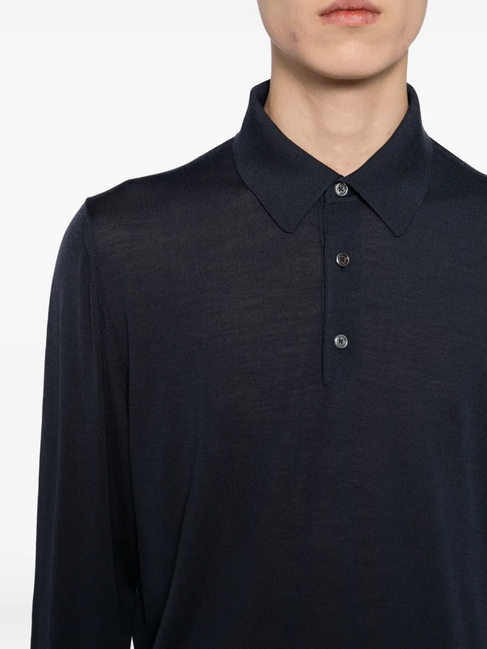 Kiton Poloshirt met lange mouwen Blauw