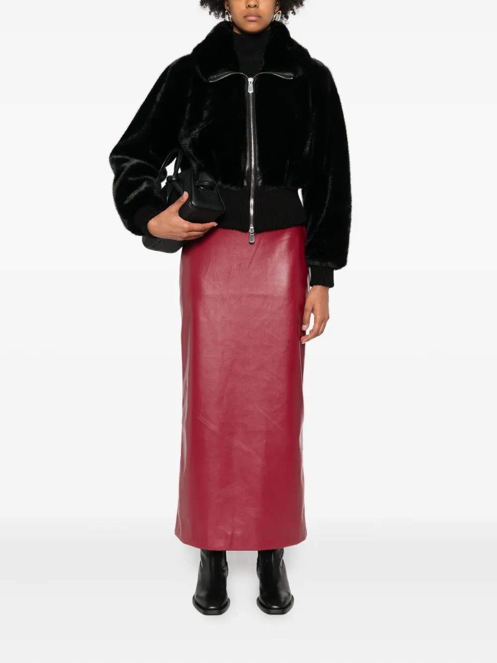 PINKO  ribbed zip-front jacket | Faux Fur & Shearling Jackets | Image 2