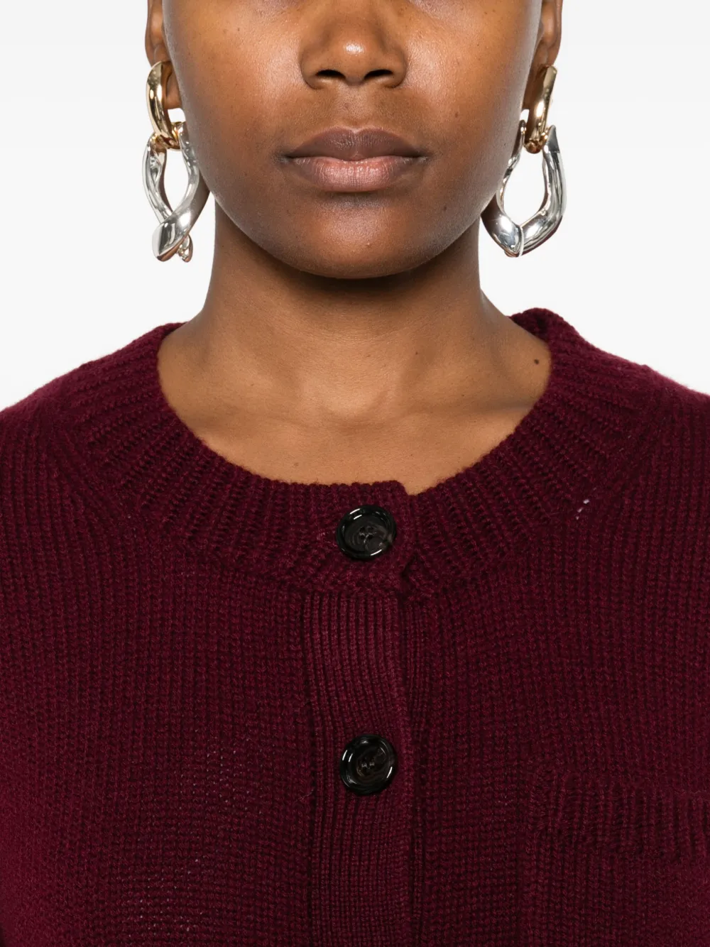 Allude Buttoned Pocket Cardigan In Brown