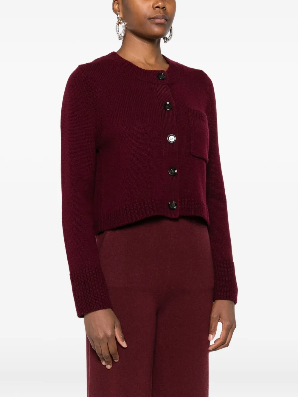Allude Buttoned Pocket Cardigan In Brown