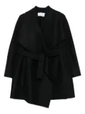 Harris Wharf London wrap-front belted coat - Black