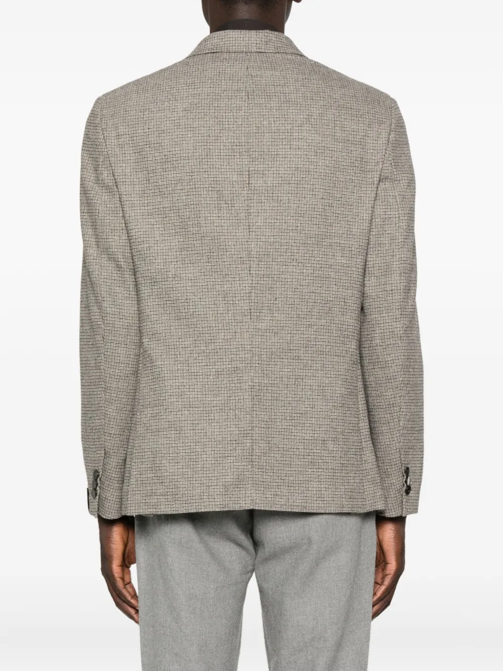Paolo Pecora Checked Double-breasted Jacket In Gray