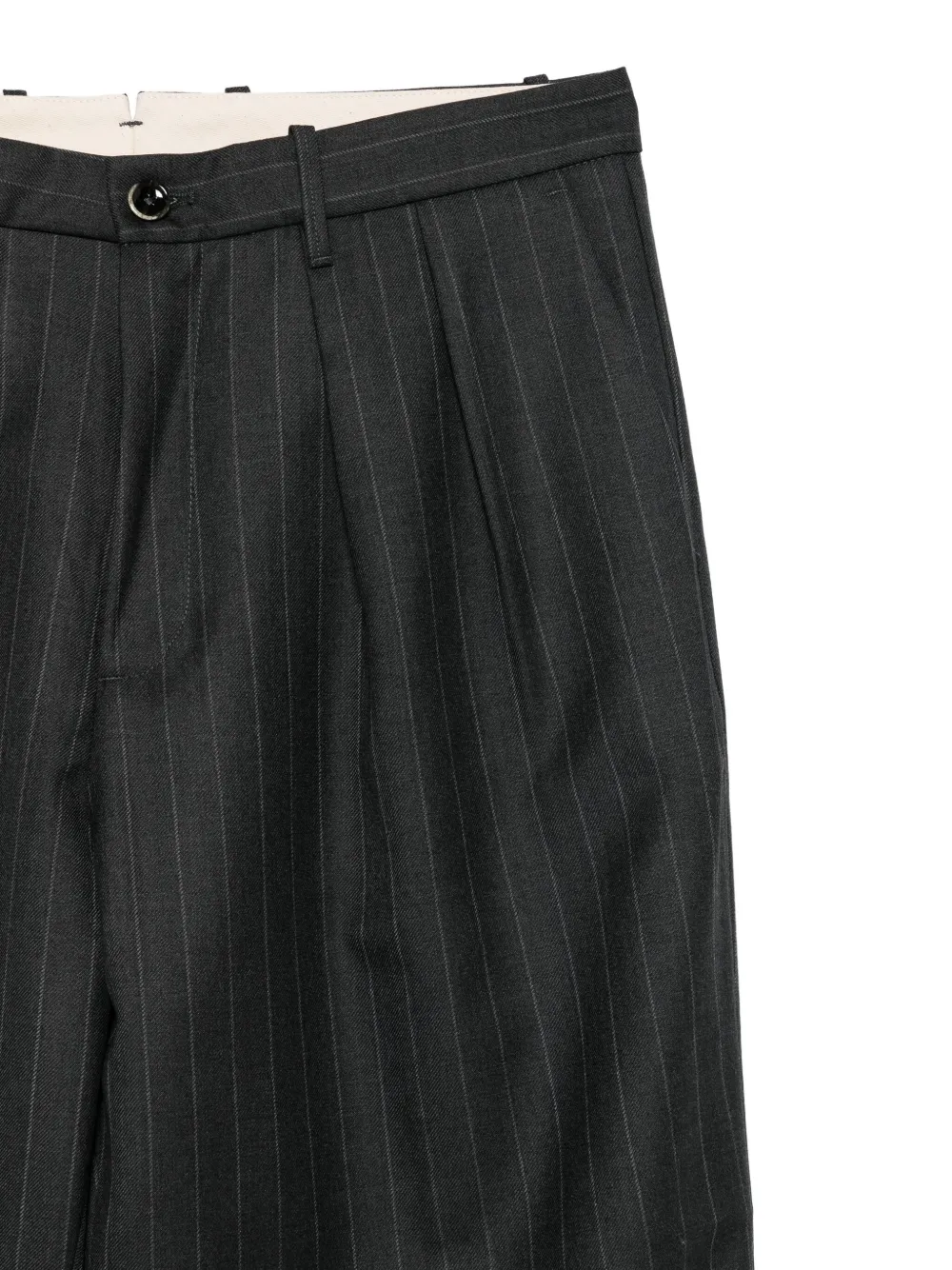 Nine In The Morning Pinstripe Pleated Trousers In Black