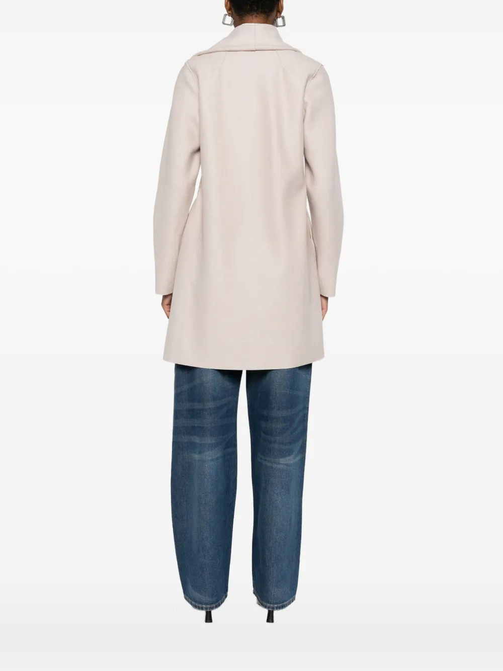 Harris Wharf London Wool Belted Coat In Neutral