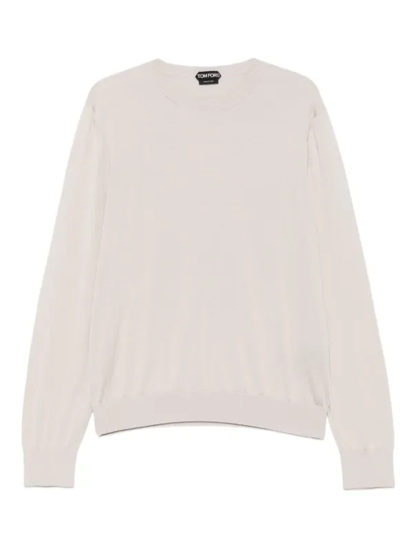 Tom Ford Crew-neck Long-sleeve Sweater in Neutrals
