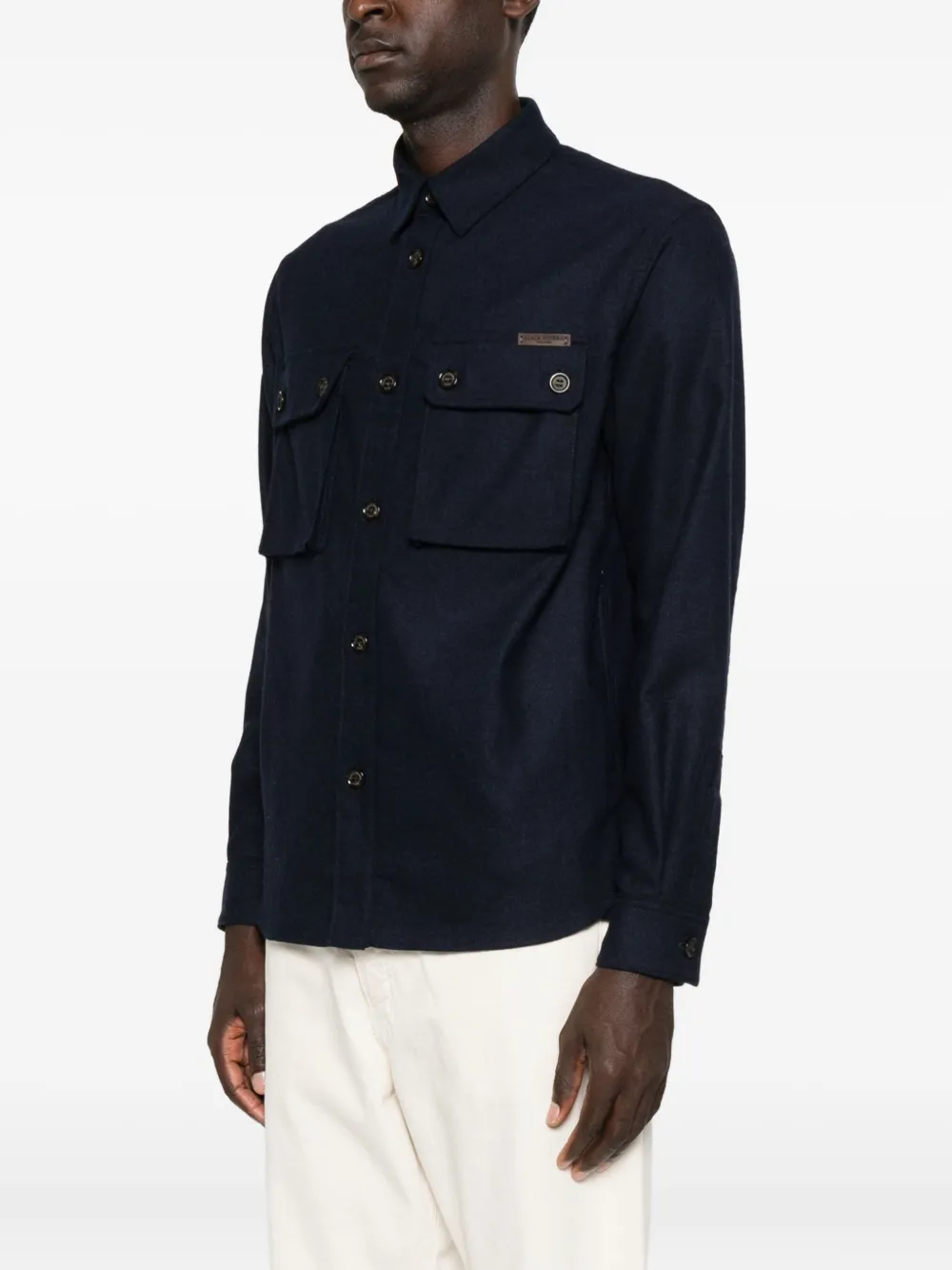 Paolo Pecora Double-pocket Button-down Shirt In Blue