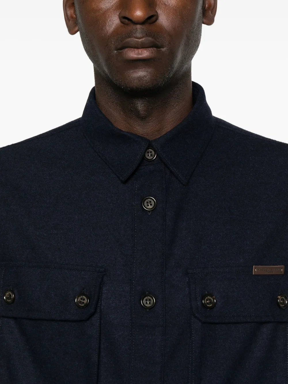 Paolo Pecora Double-pocket Button-down Shirt In Blue