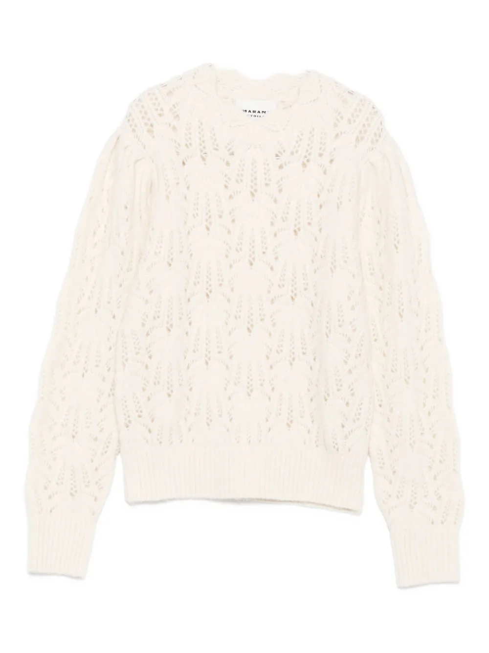 Isabel Marant Étoile Lpatterned Open-knit Sweater In White