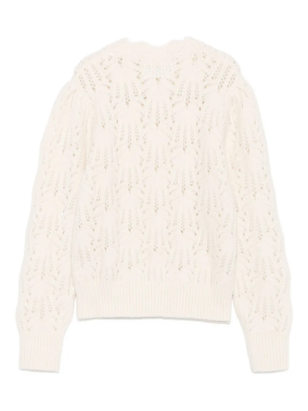 Isabel Marant Étoile Lpatterned Open-knit Sweater In White