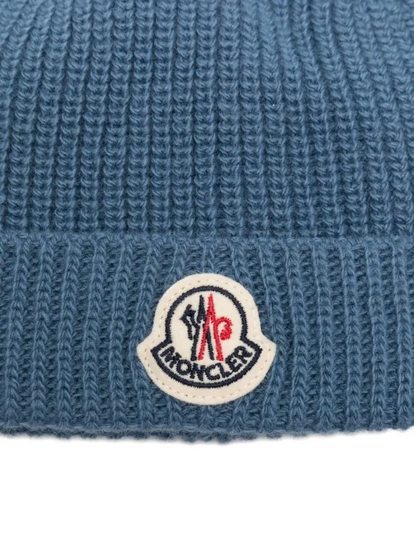 Moncler Enfant ロゴパッチ ビーニー | ブルー | FARFETCH JP