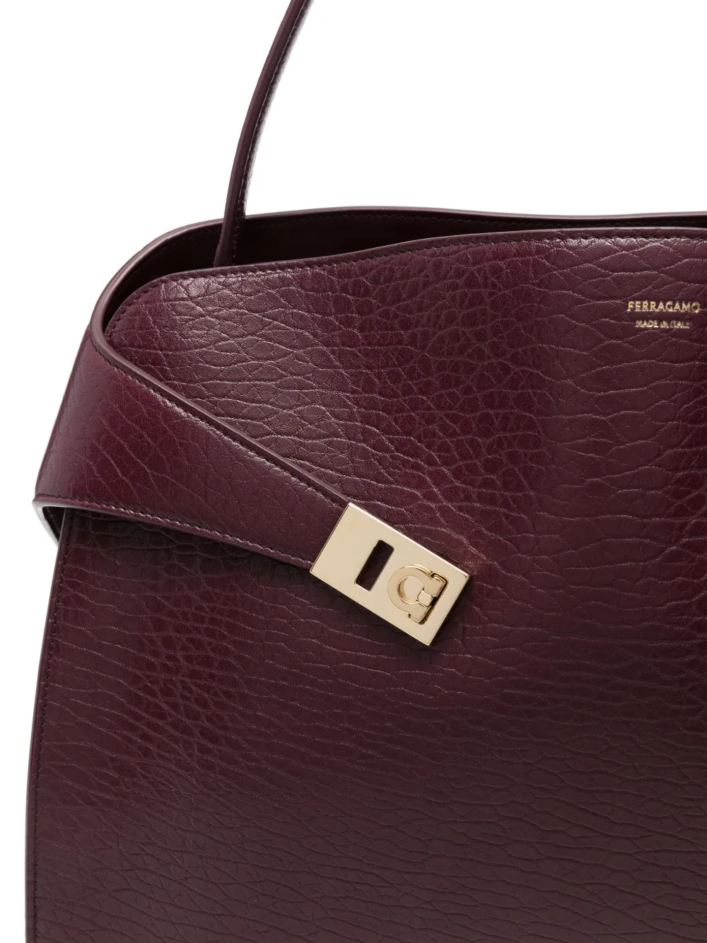 Ferragamo Medium Hug Leather Shoulder Bag In Red