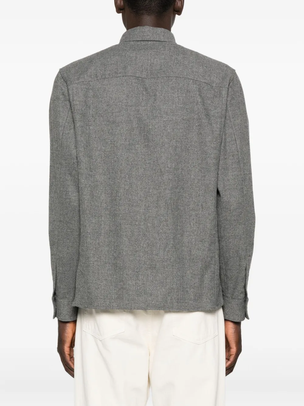 Paolo Pecora Button-down shirtjack met dubbele zak GRAY