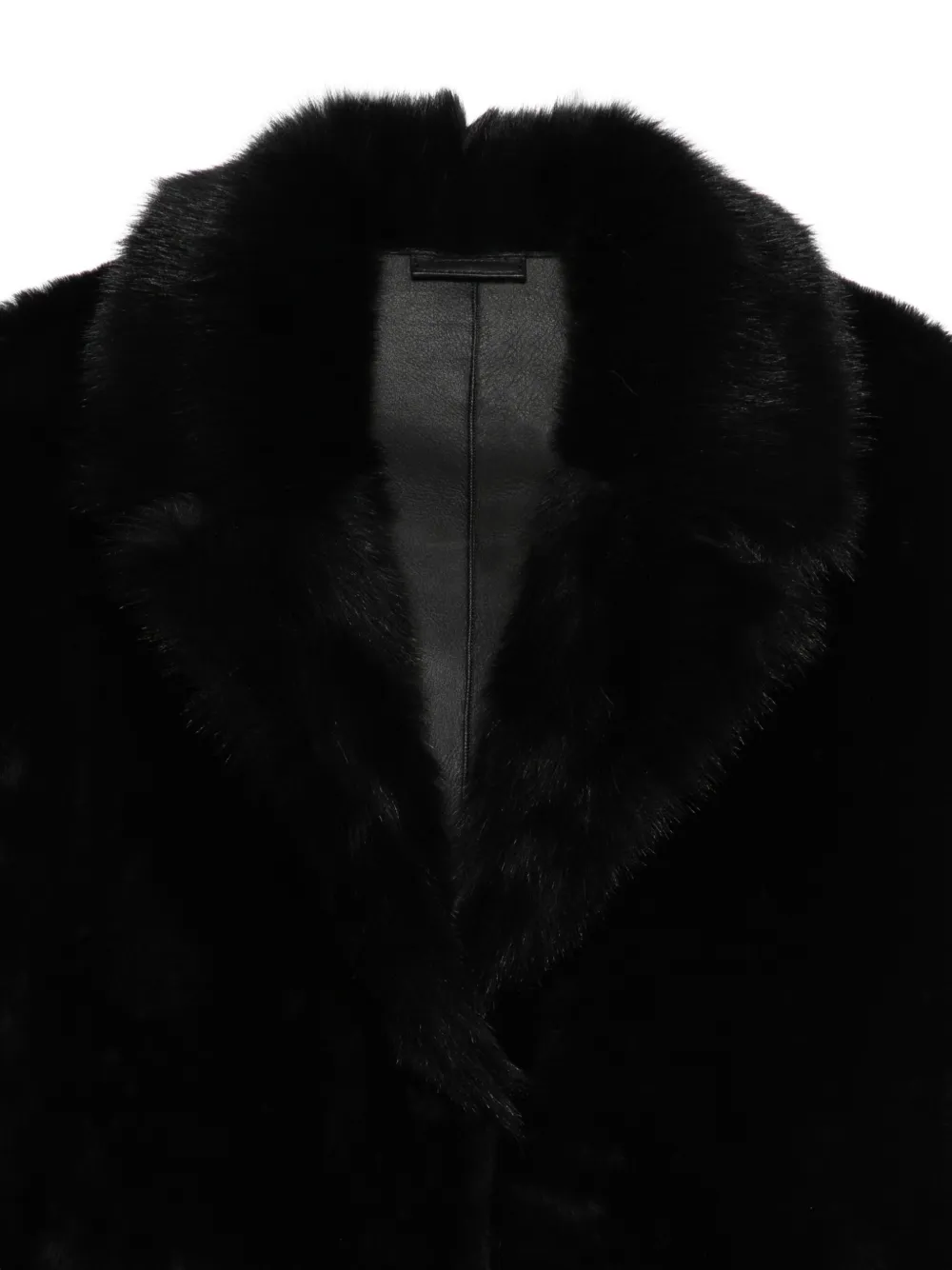 Liska Mantel Mit Pelzkragen In Black