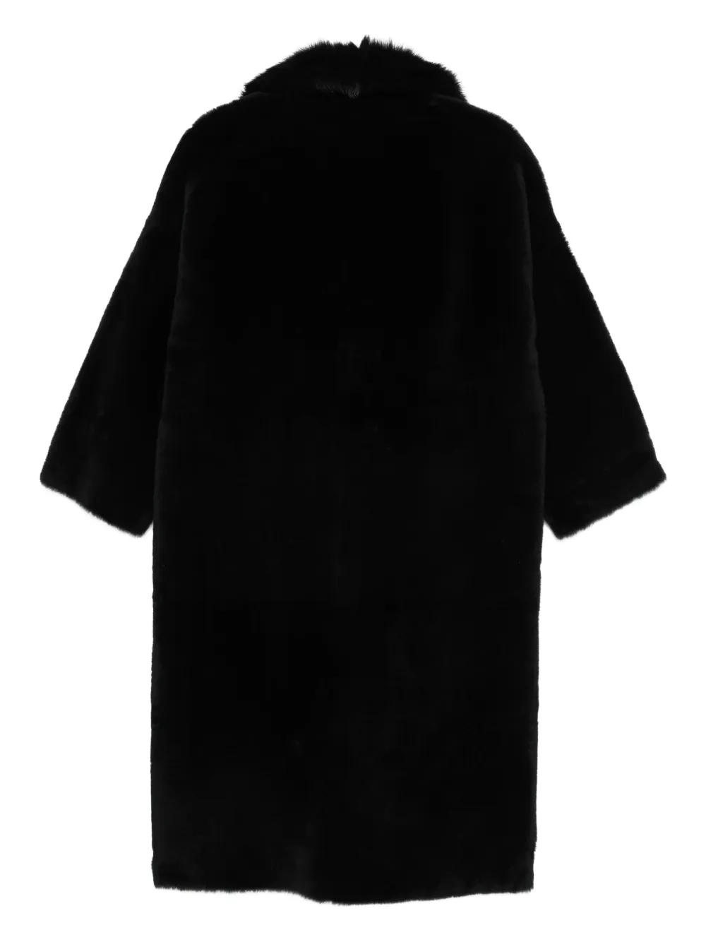Liska Mantel Mit Pelzkragen In Black