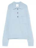 Allude polo-neck patch-pocket sweater - Blue
