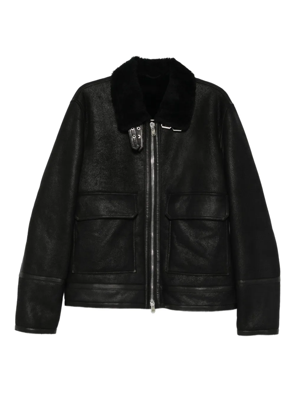 DONDUP flap-pocket leather jacket | Black | Image 1