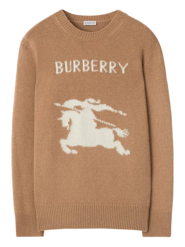 Burberry equestrian-knight wool-blend Sweater Brown FARFETCH