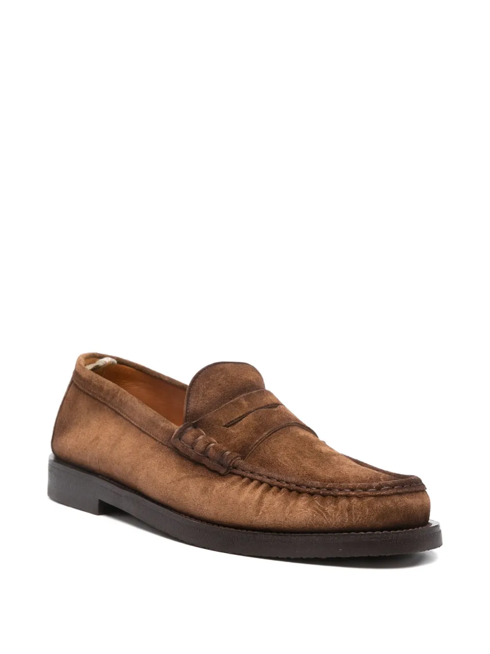 Officine Creative Balfron Flexi 001 Brushed-suede Loafers In Brown