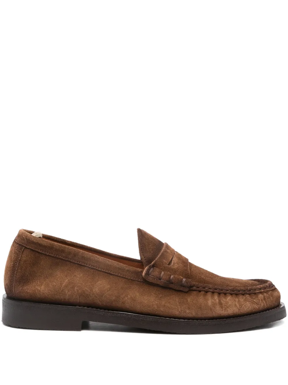 Officine Creative Balfron Flexi 001 Brushed-suede Loafers In Brown