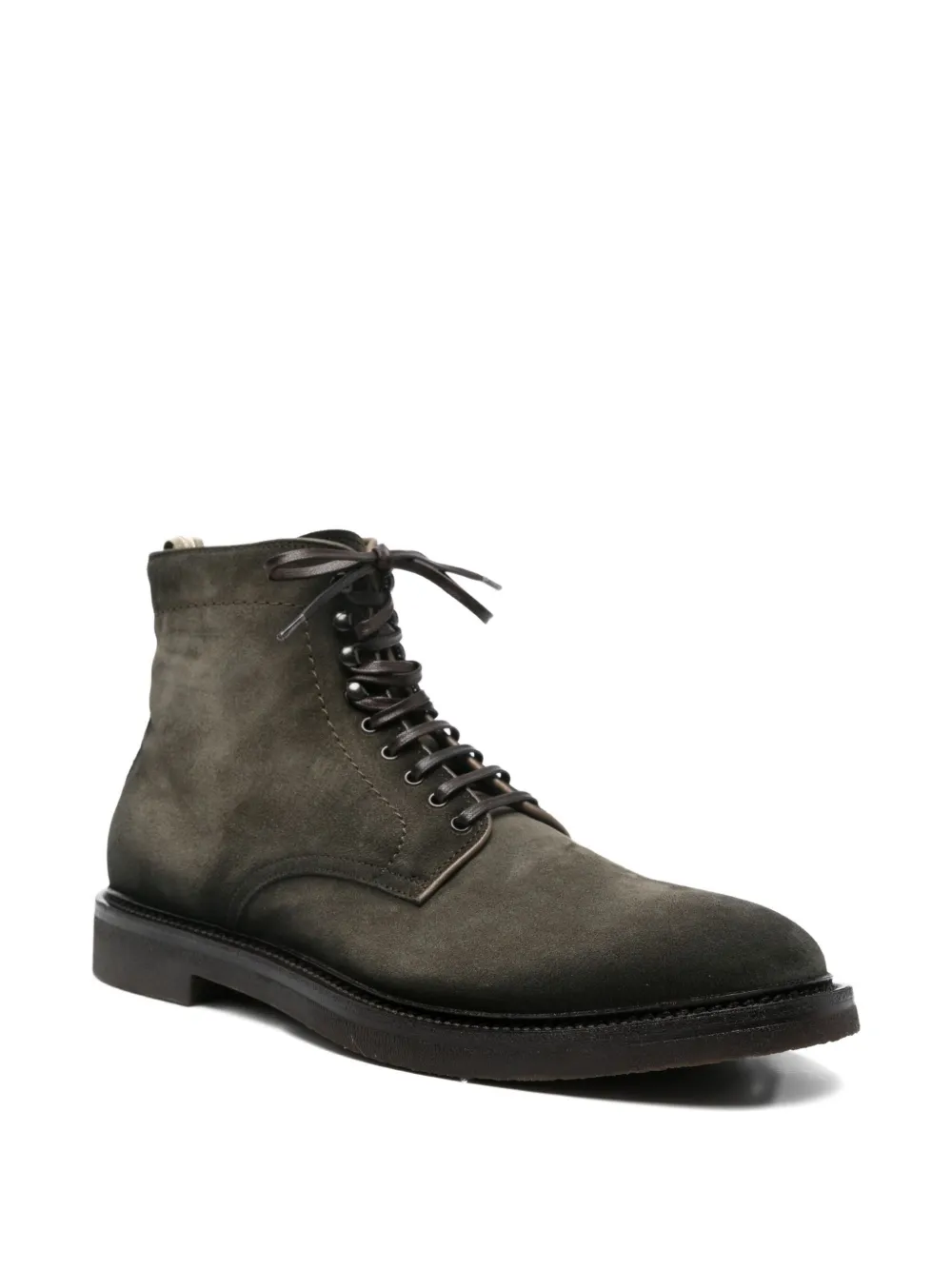 Officine Creative lace-up suede boots Green