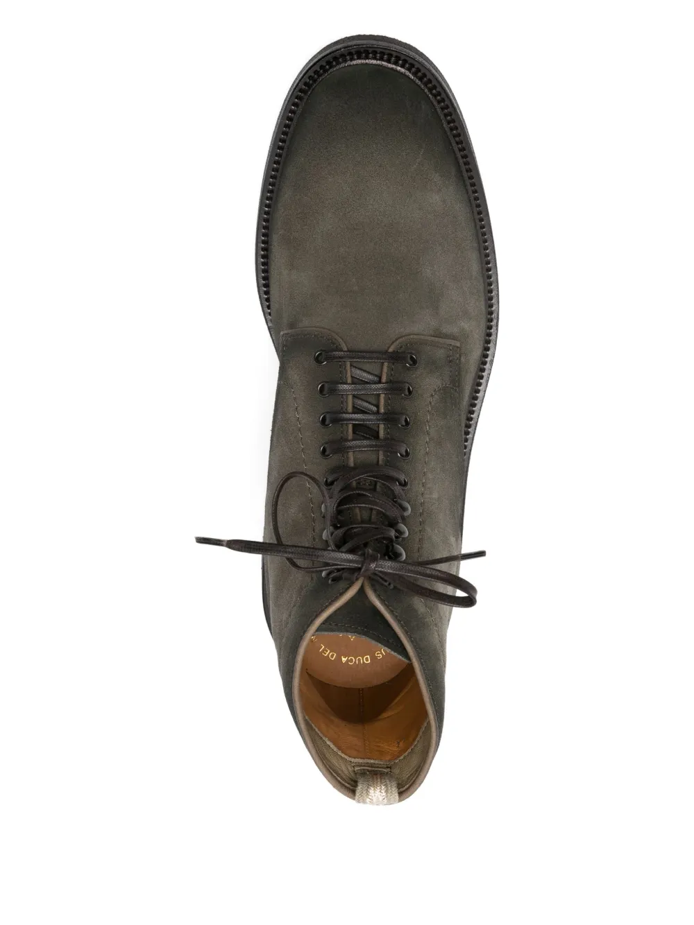 Officine Creative lace-up suede boots Green
