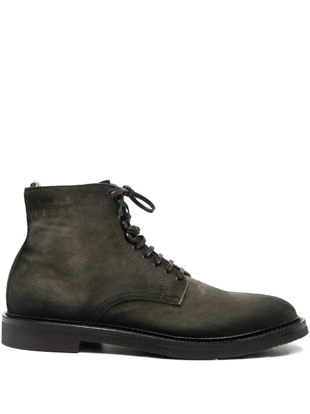 Officine Creative lace-up suede boots Green