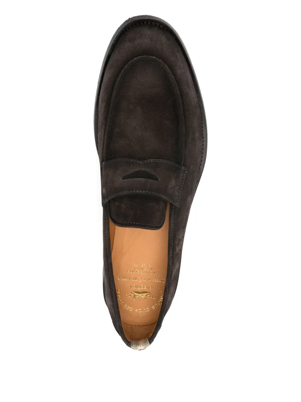 Officine Creative penny suede loafers Brown