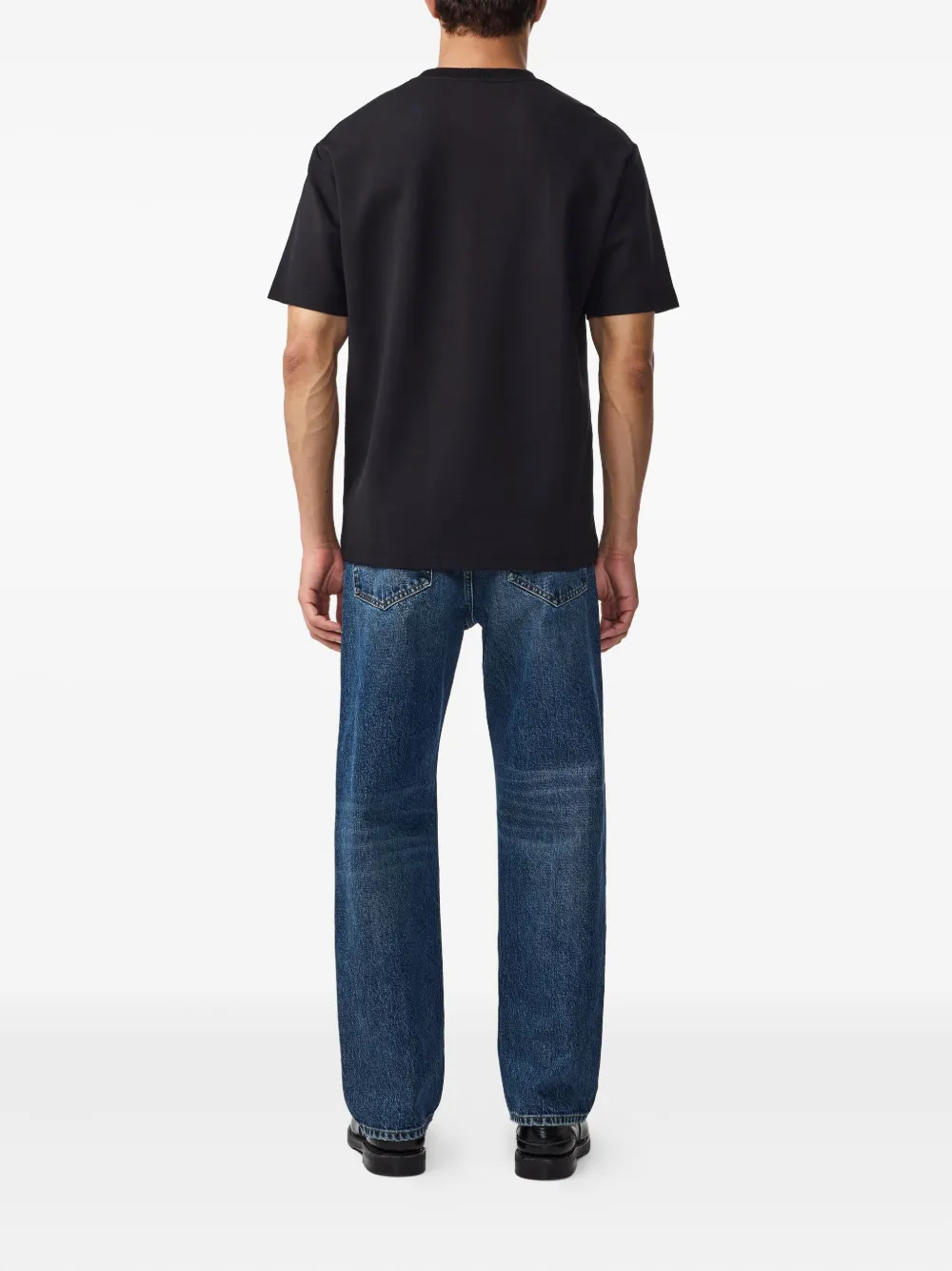 NN07 T-shirt met geborduurd logo Zwart