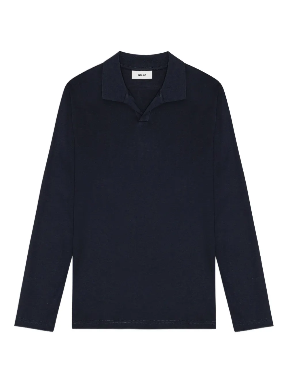 NN07 T-shirt met polokraag en lange mouwen Blauw