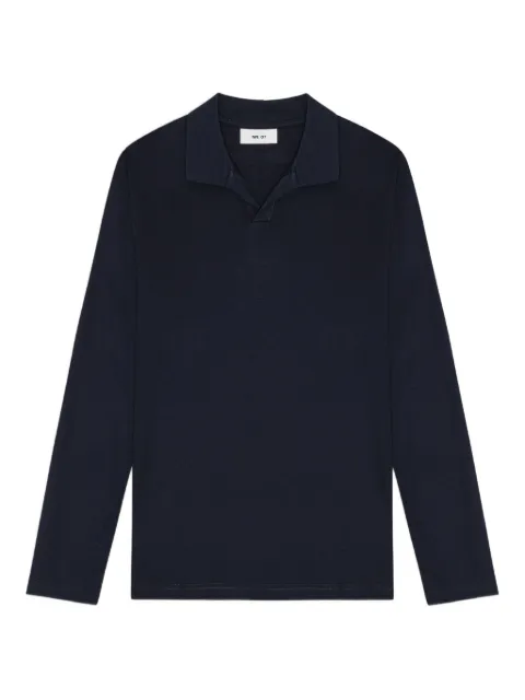 NN07 long-sleeve polo-collar T-shirt