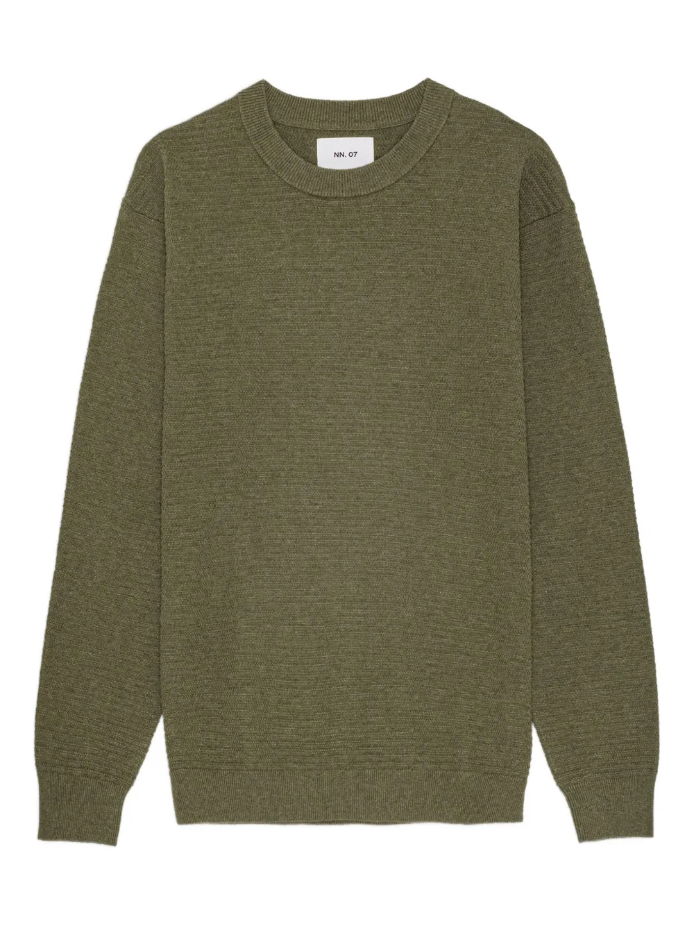 NN07 Geribbelde sweater met ronde hals Groen