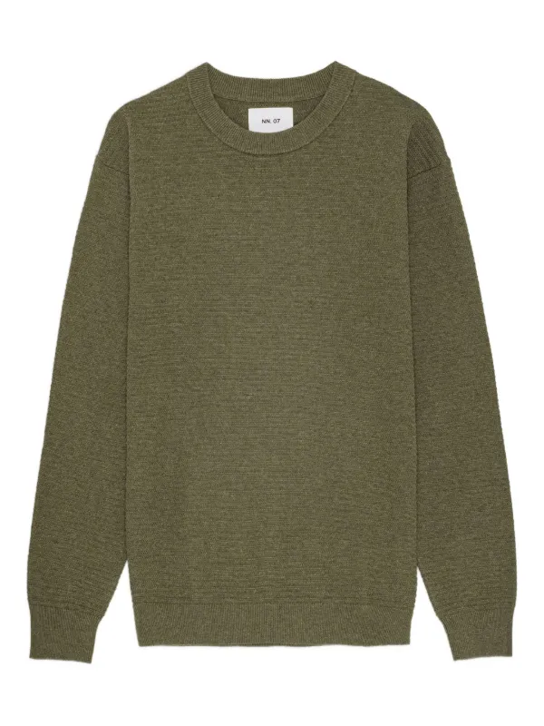 NN07 Ribbed crew-neck Sweater Green FARFETCH JO