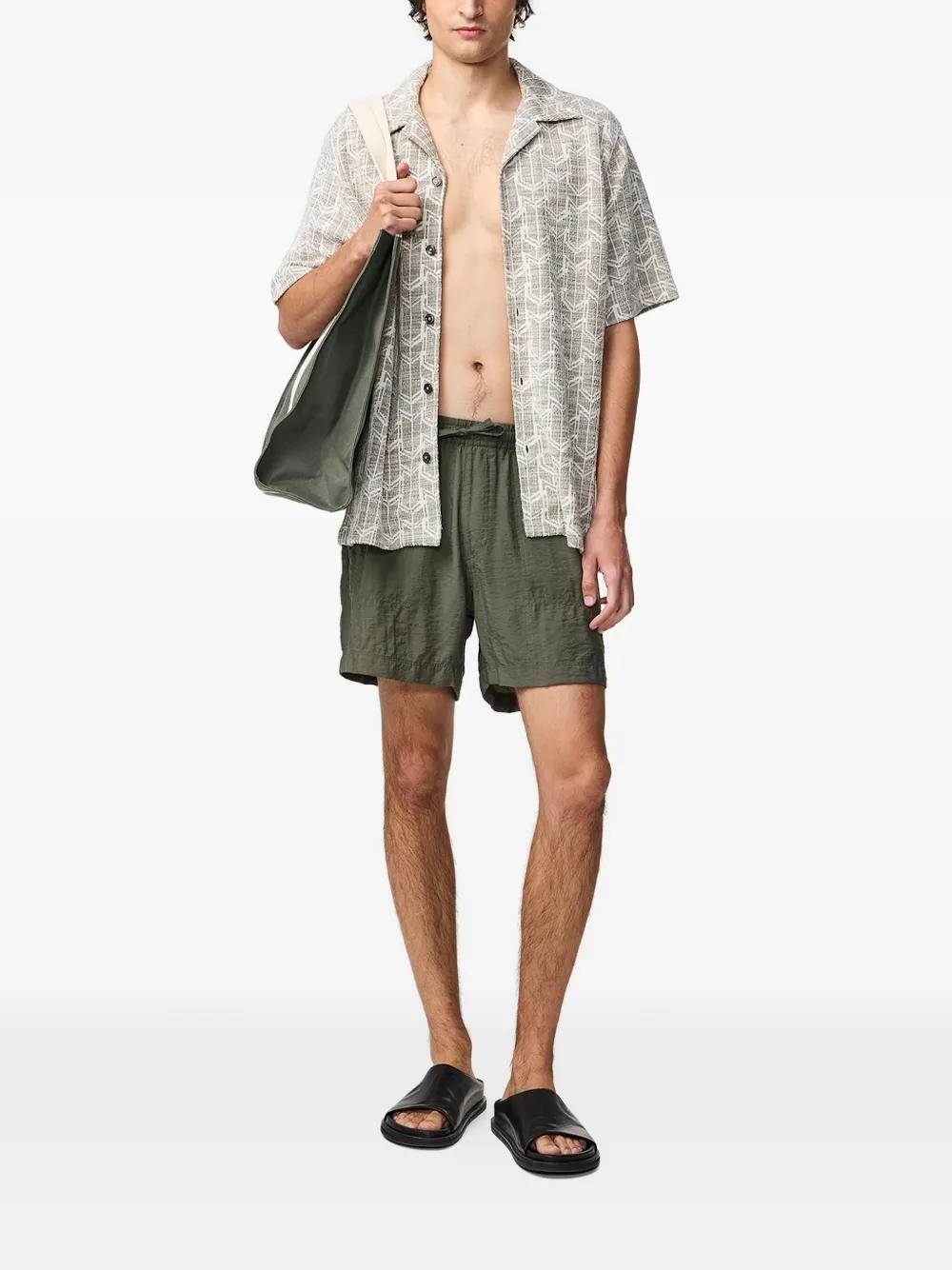 Nn07 Ryan Elasticated-waistband Shorts In Green