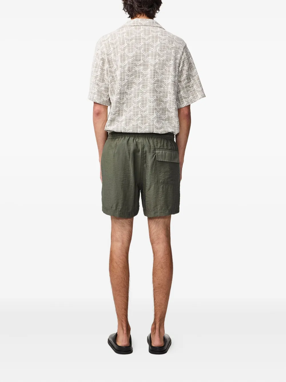 Nn07 Ryan Elasticated-waistband Shorts In Green