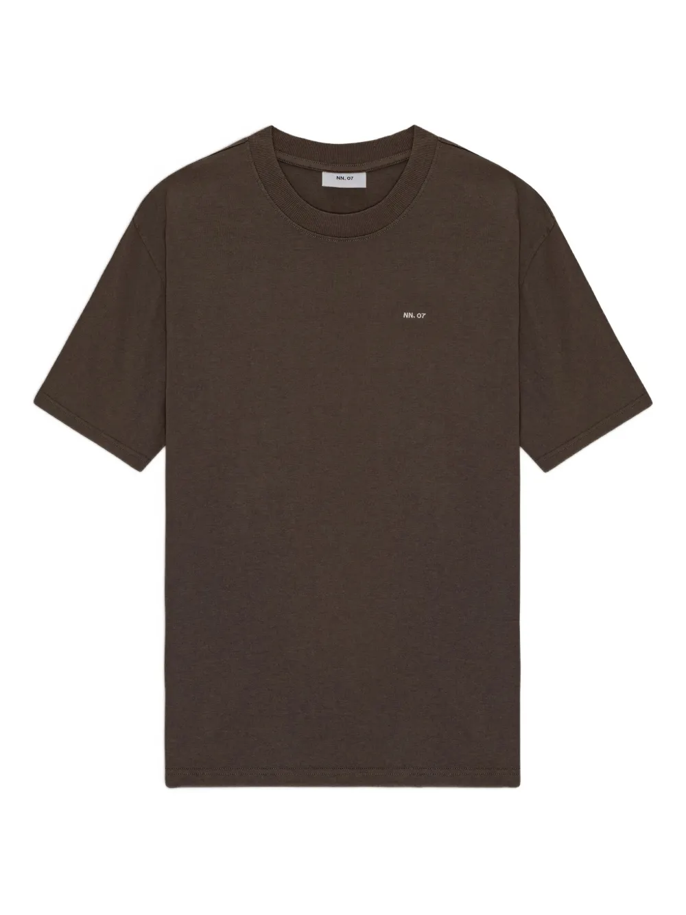 NN07 T-shirt met geborduurd logo Bruin