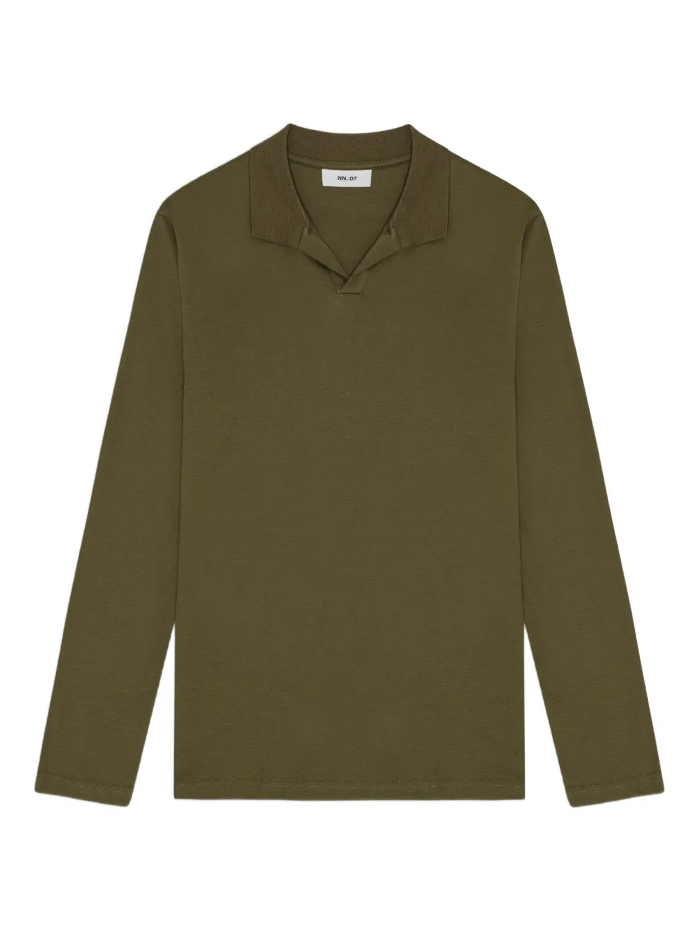 NN07 T-shirt met polokraag en lange mouwen Groen