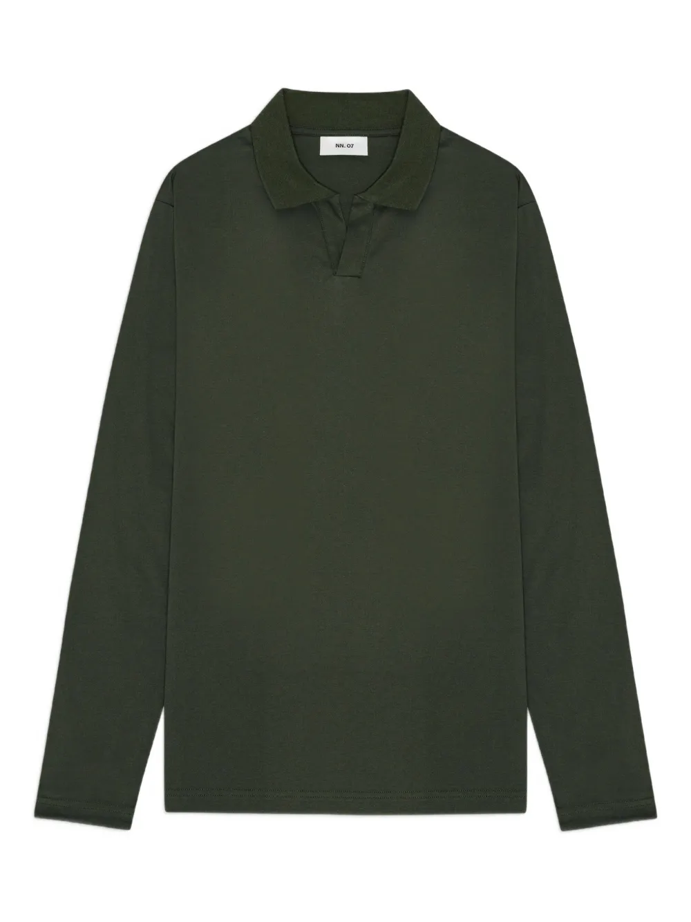 NN07 T-shirt met polokraag en lange mouwen Groen