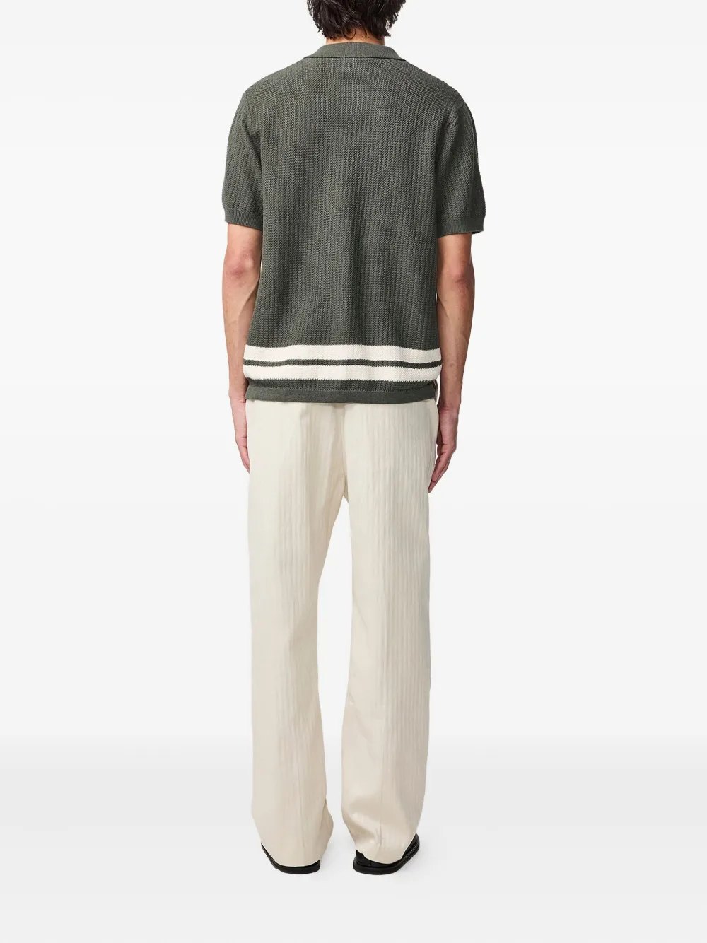 NN07 Gestreept poloshirt Groen