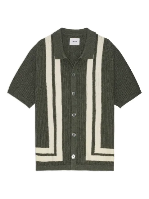 NN07 striped knitted polo shirt