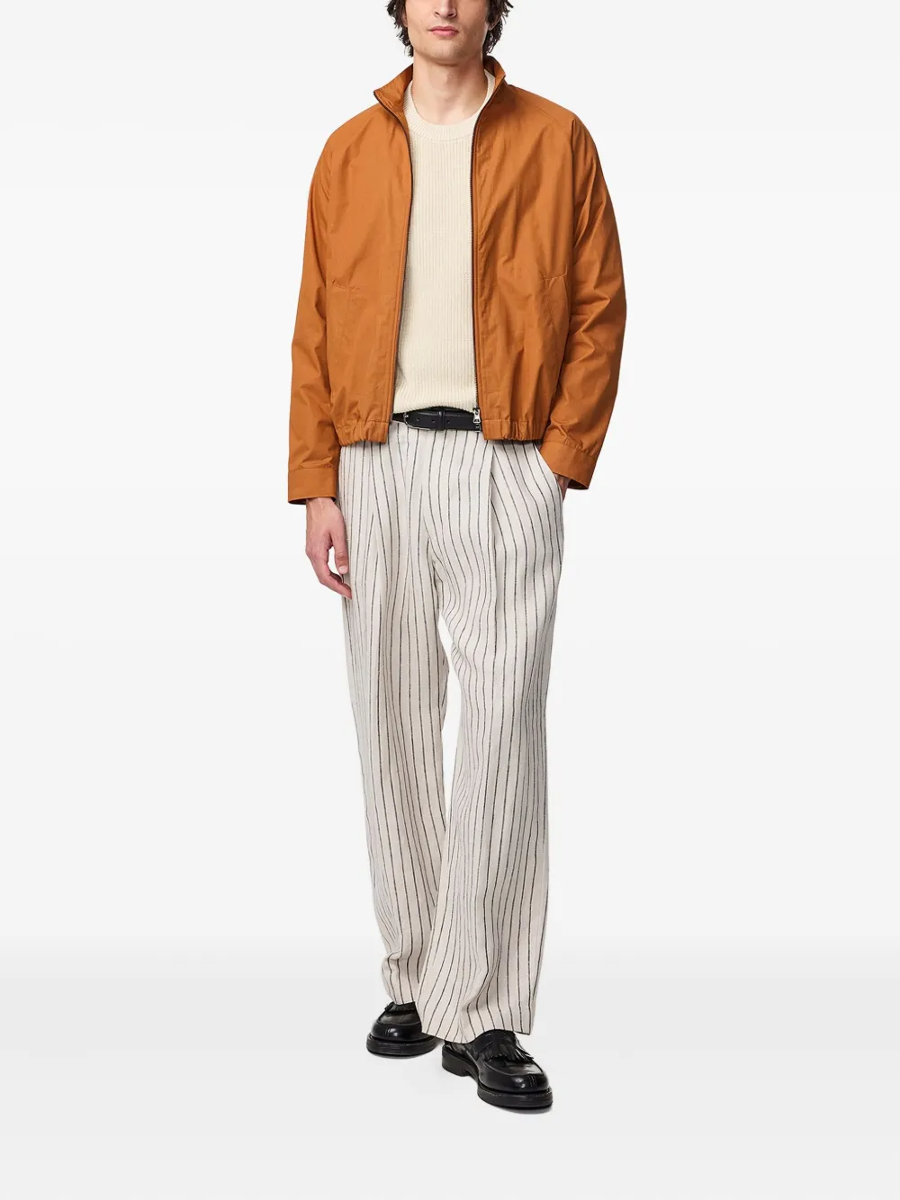 Nn07 Dave 1080 Organic Cotton-shell Bomber Jacket In Brown